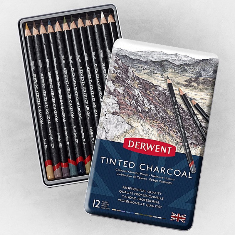 Derwent Tinted Charcoal Pencils 12