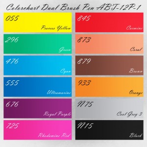 Colorchart Tombow Dual Brush Pen ABT-12P-1