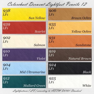 Colorchart Derwent Lightfast Pencils 12