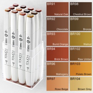 ShinHan Touch Brush Marker 12er Set Wood Colors