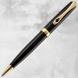 Diplomat Kugelschreiber Lack schwarz gold